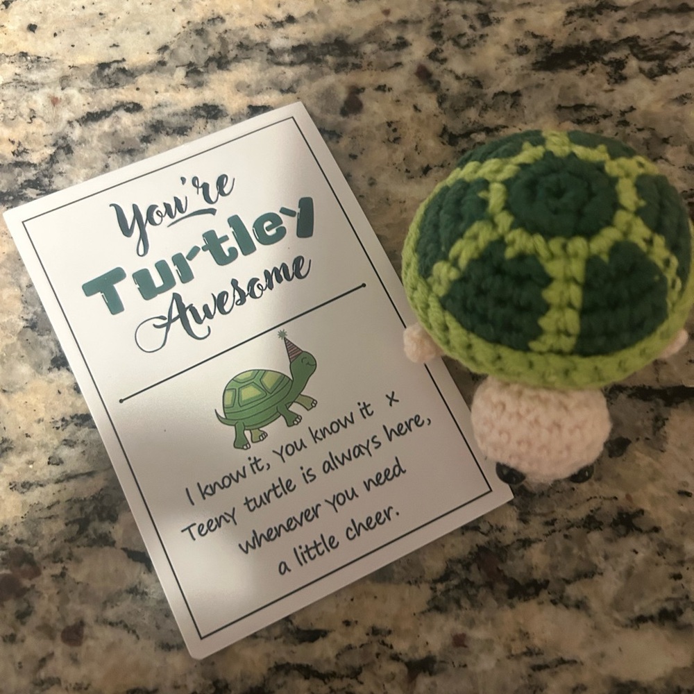 Crochet Turtle Plush with Card